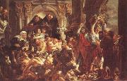 Jacob Jordaens Jesus Diving the Merchants from the Temple oil painting reproduction